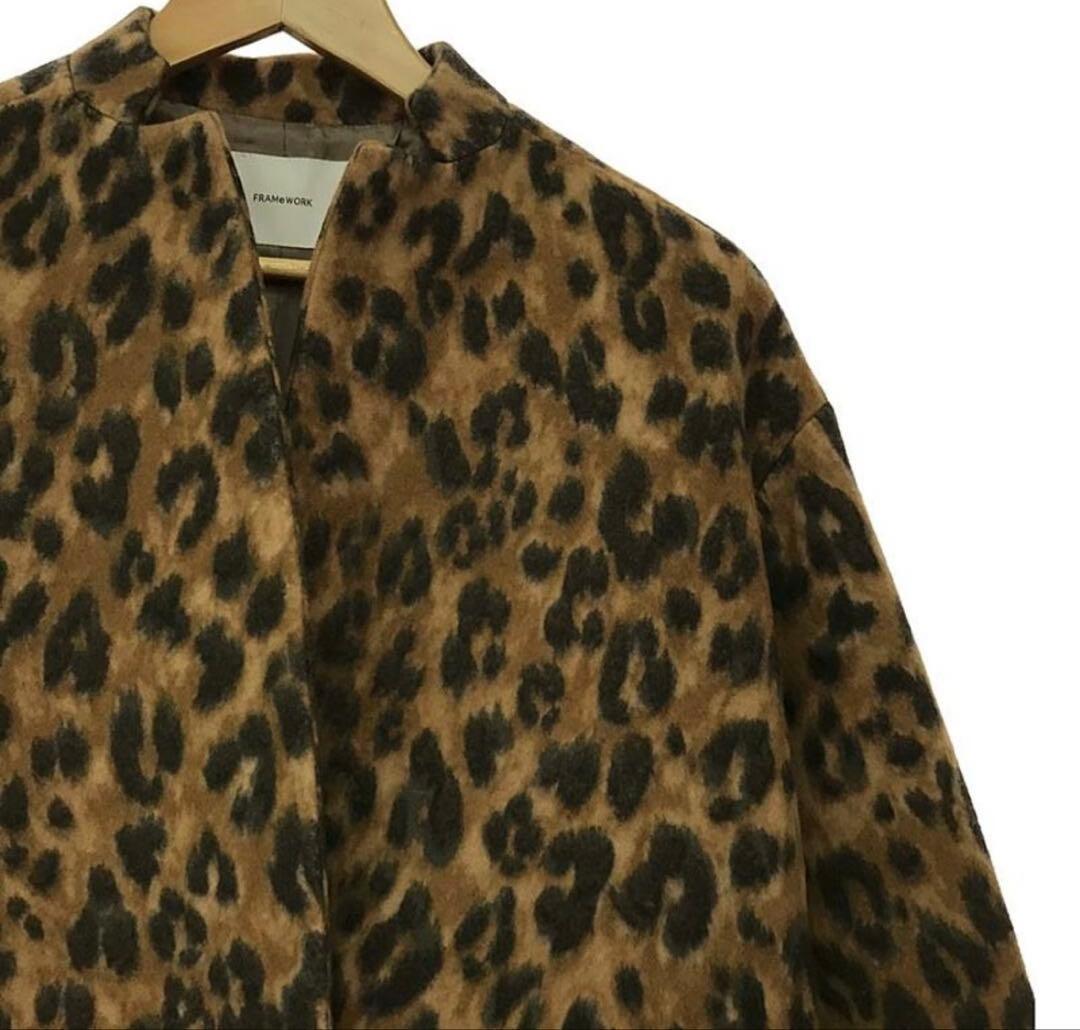 FRAMeWORK × 金子綾スタンドカラー　レオパード ロングコート