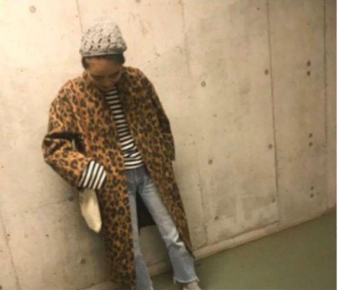 FRAMeWORK × 金子綾スタンドカラー　レオパード ロングコート