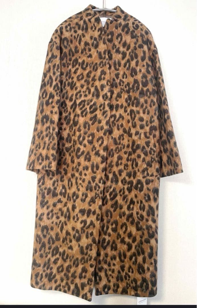 FRAMeWORK × 金子綾スタンドカラー　レオパード ロングコート