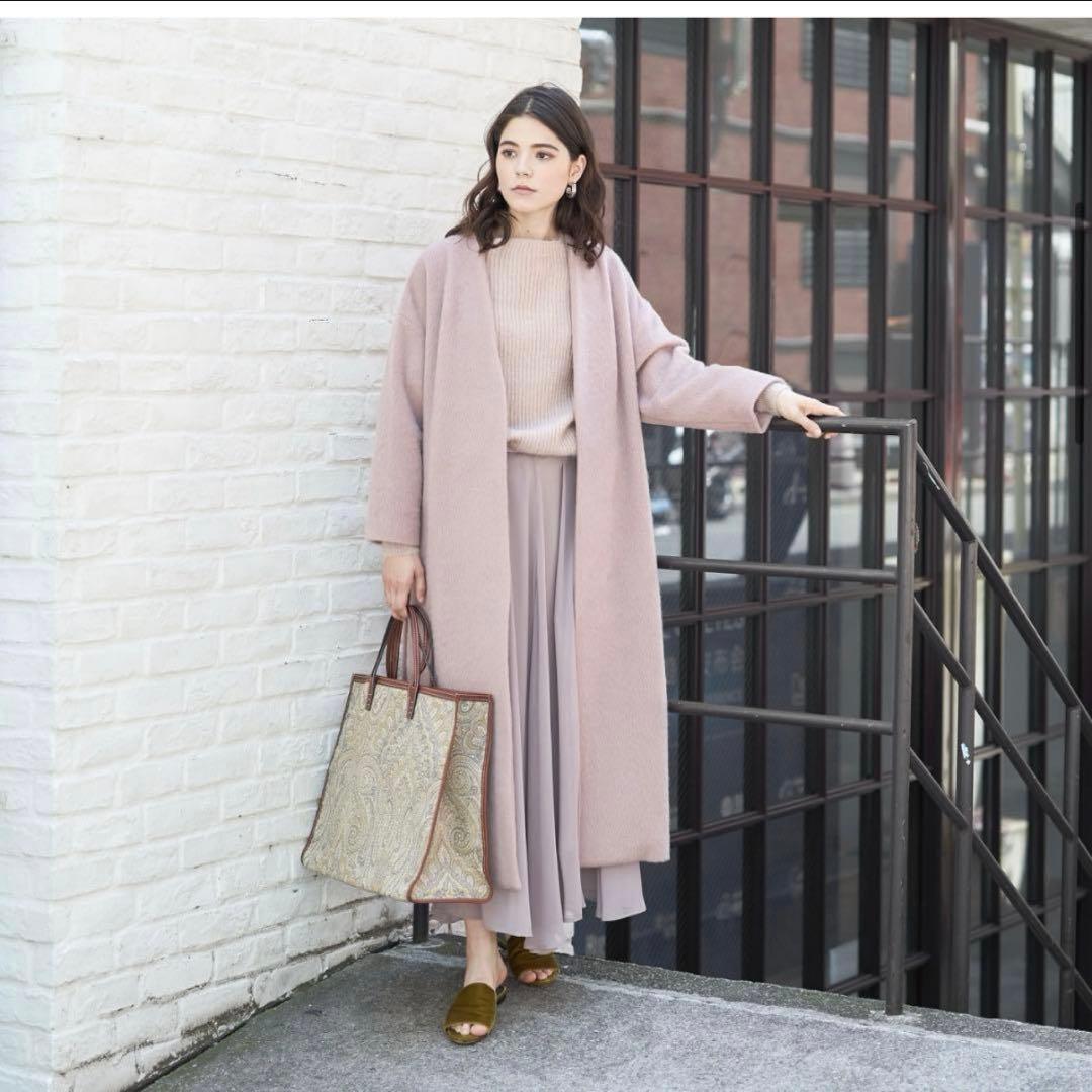 【美品】ウィムガゼット モヘアシャギー ロングガウンコート 大草直子さん監修