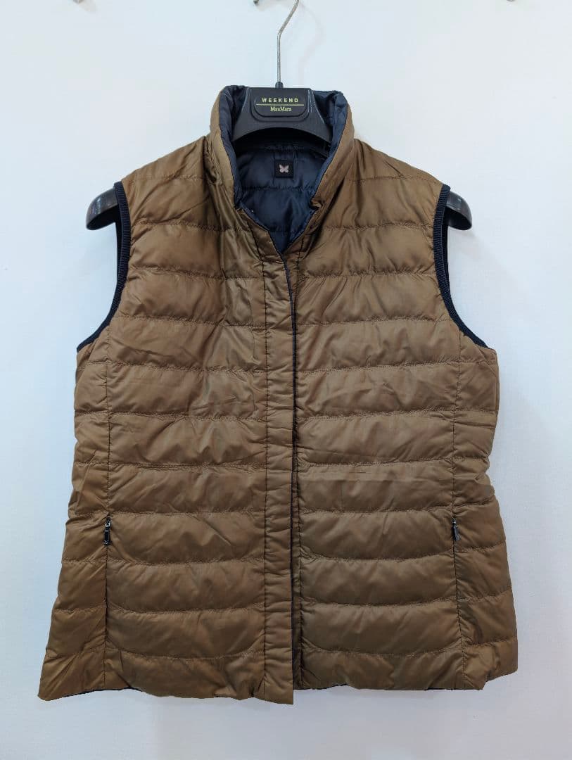 新品未使　マックスマーラ　リバーシブル ダウンジレ 40 薄手 安心鑑定可