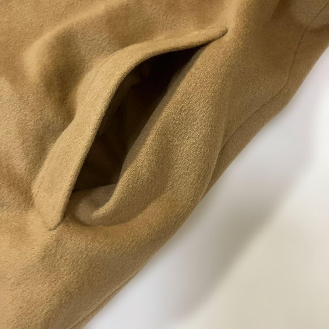 BALMAIN バルマン／アンゴラ　シルク　コート　ロングコート　キャメル