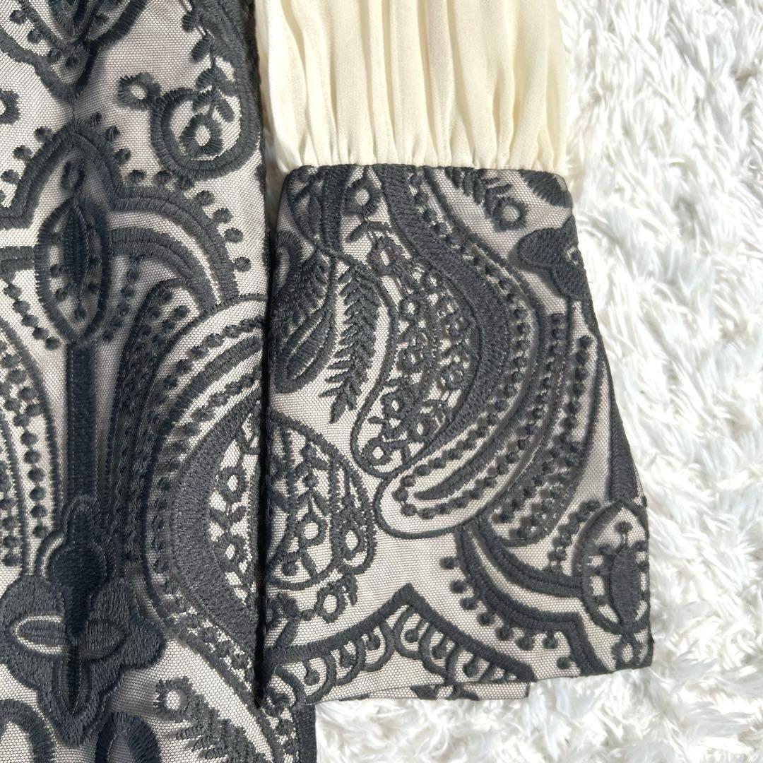 【美品・24SS】　ANDRESD　ダマスクギャザードレス　ワンピース　カーキ