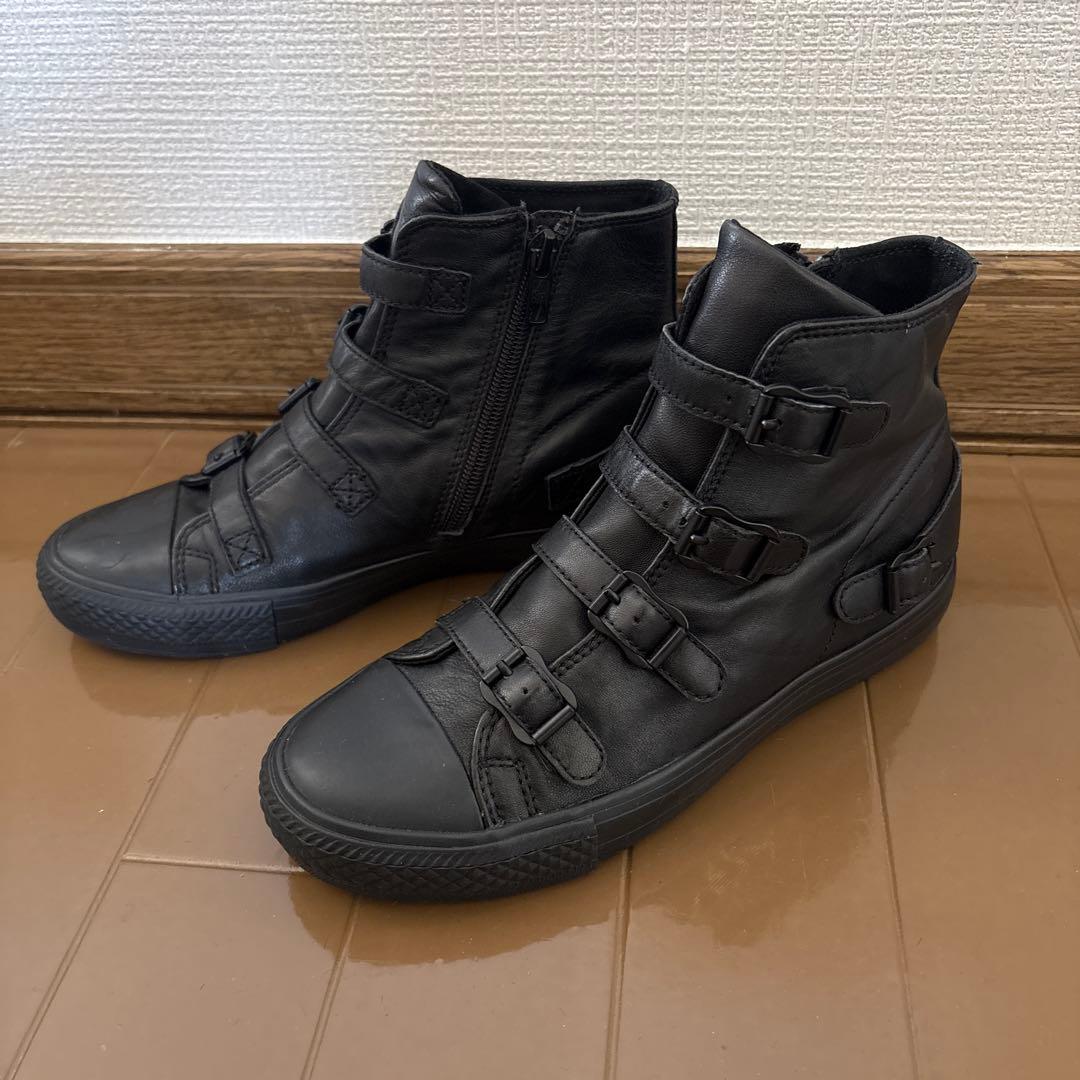 ASH ベルト　レザー　スニーカー　ブラック　36 23cm
