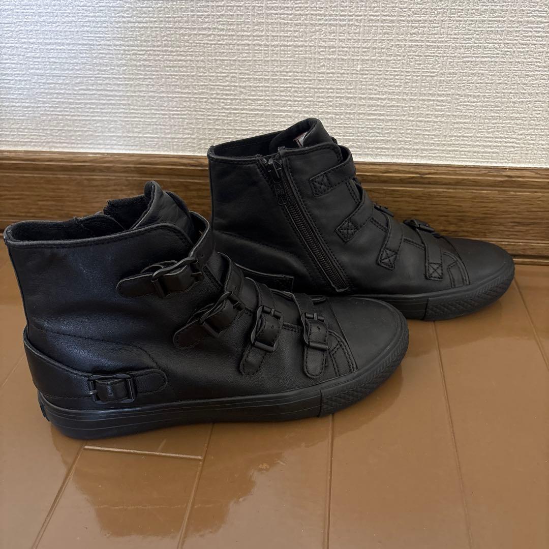 ASH ベルト　レザー　スニーカー　ブラック　36 23cm