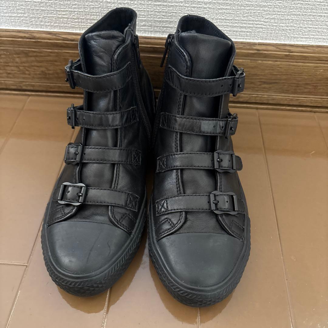 ASH ベルト　レザー　スニーカー　ブラック　36 23cm