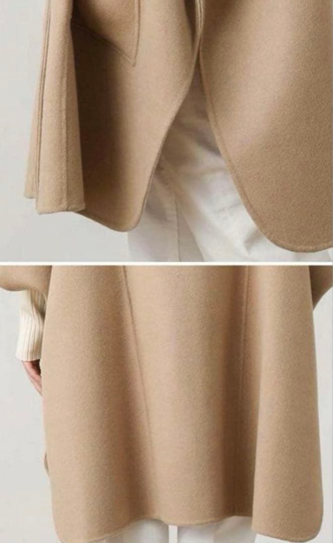 クロシェ　ポンチョ　マント　コート　ベージュ　ウール　CLOCHE 2way