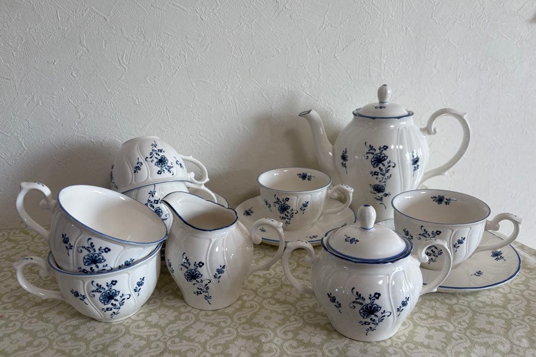 【未使用品】廃盤ノリタケクラフトーン　カップ&ソーサー、ティーポットセット