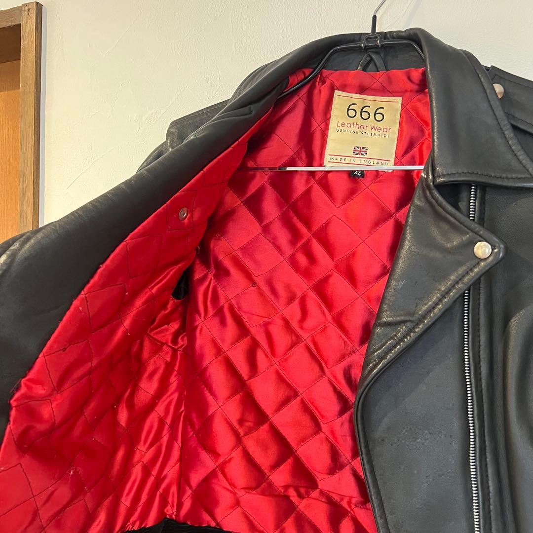 【サイズ32】666 レザー ライダース