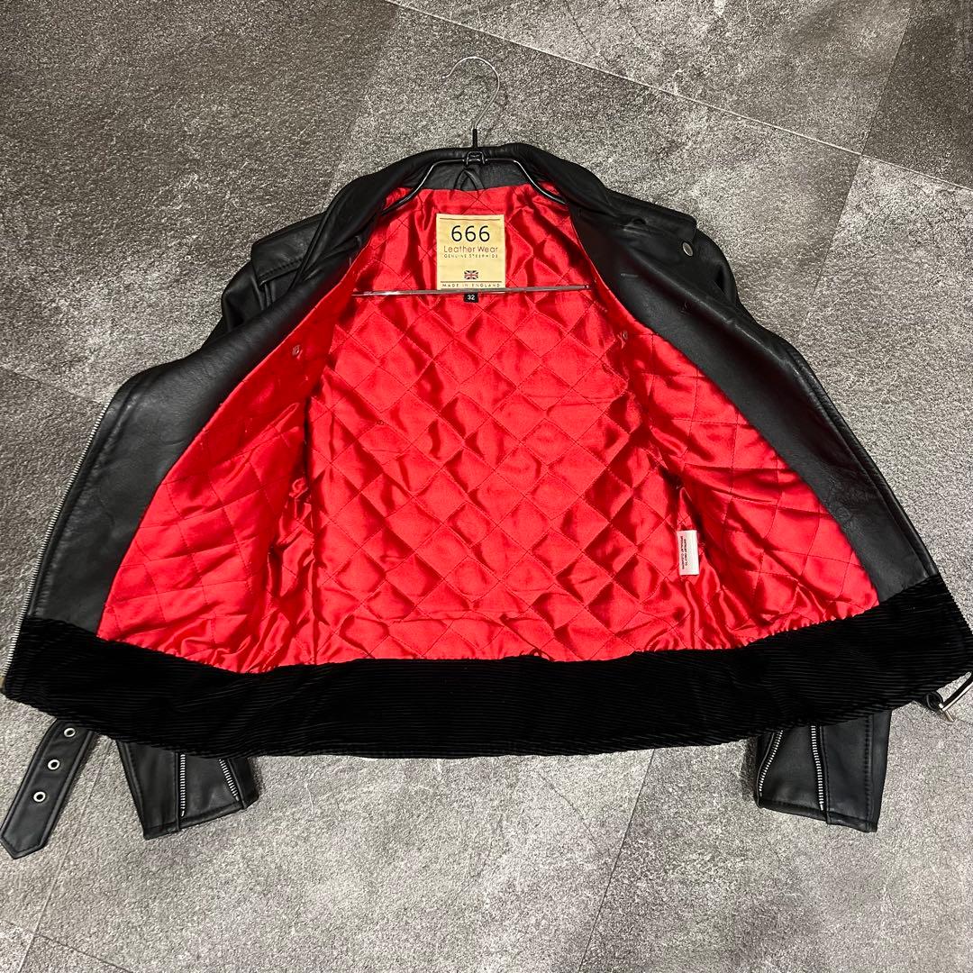 【サイズ32】666 レザー ライダース