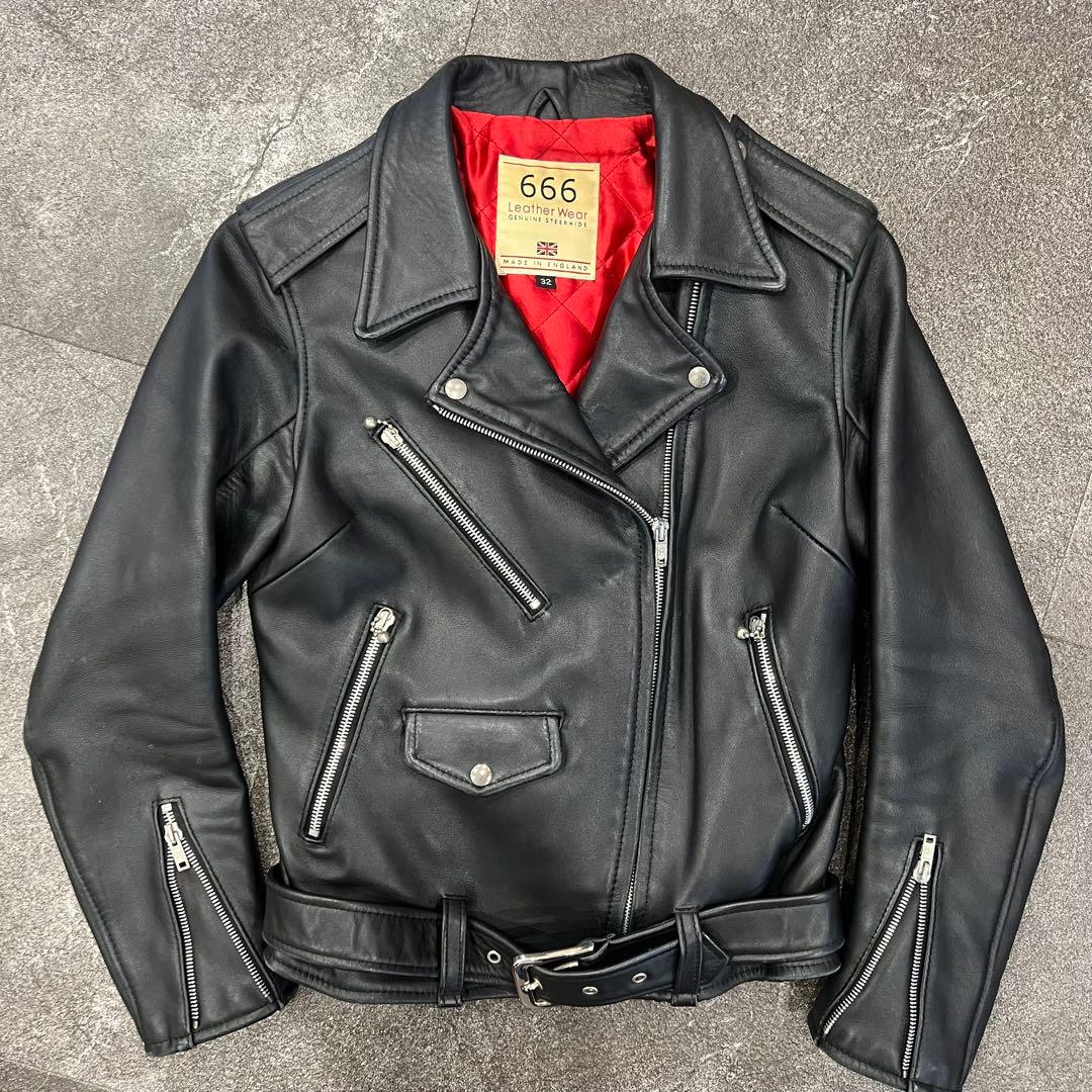 【サイズ32】666 レザー ライダース