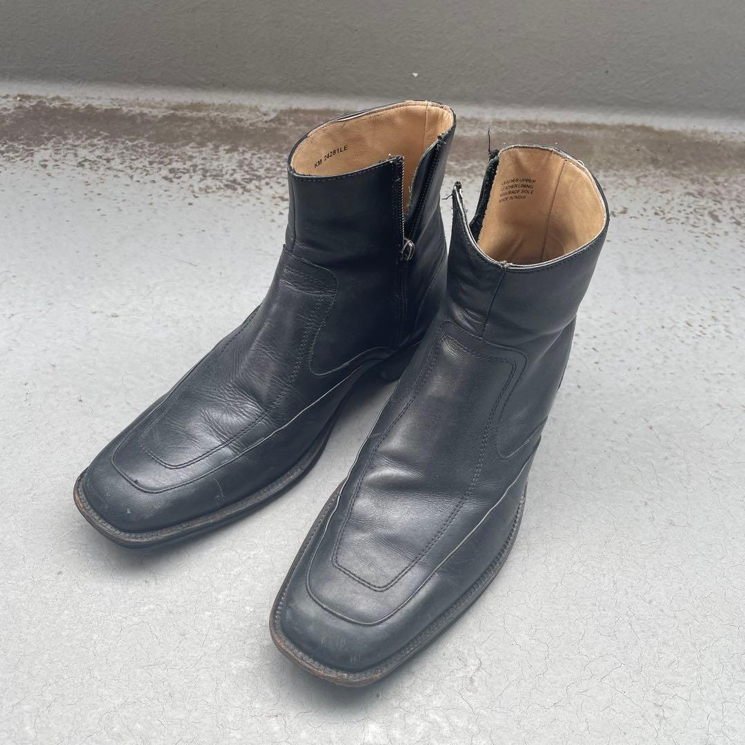 Sullen ブラックレザー サイドゴアブーツ