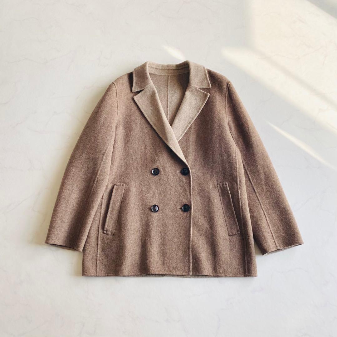 自由区 AGNONA カシミヤ100% ショート リバーコート 定価16.5万円