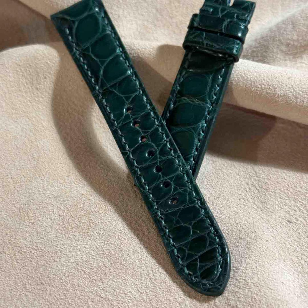 cro-1840 クイックリリース込 クロコダイル グリーン ラグ幅20mm