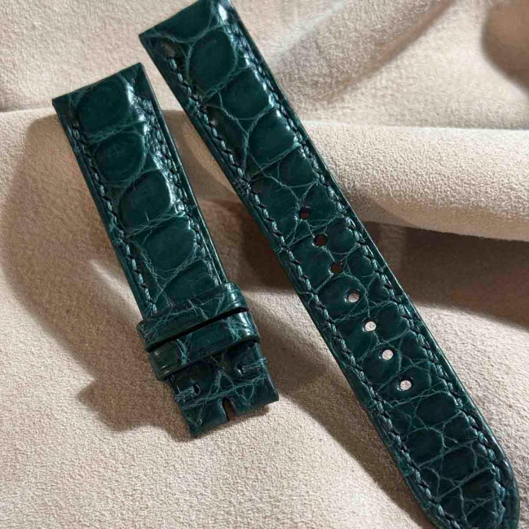 cro-1840 クイックリリース込 クロコダイル グリーン ラグ幅20mm