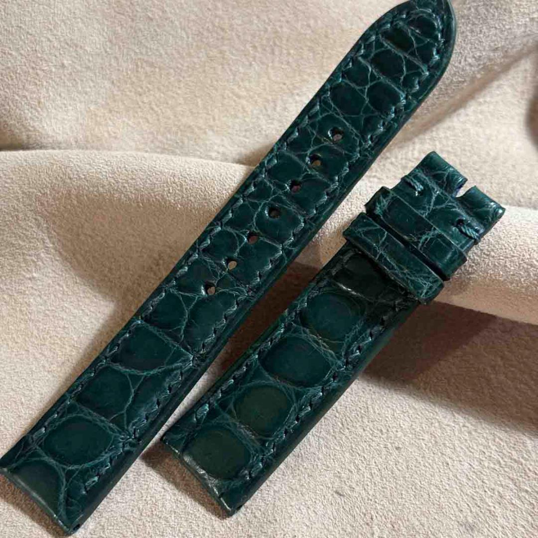 cro-1840 クイックリリース込 クロコダイル グリーン ラグ幅20mm