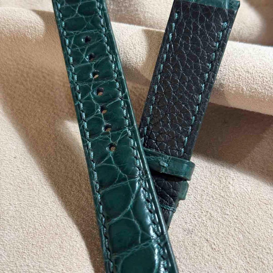 cro-1840 クイックリリース込 クロコダイル グリーン ラグ幅20mm