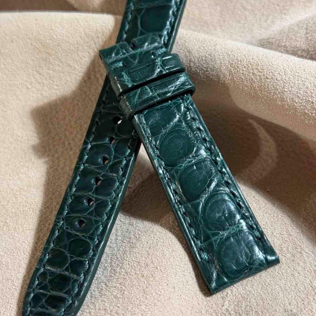 cro-1840 クイックリリース込 クロコダイル グリーン ラグ幅20mm