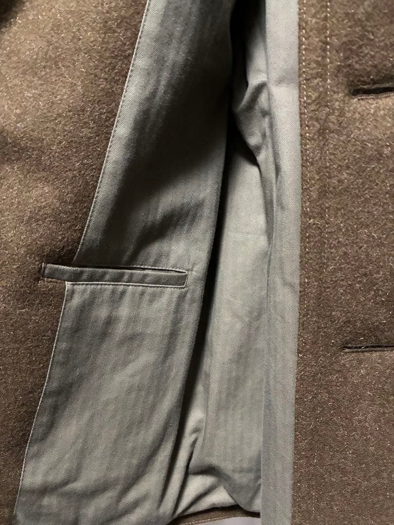 RRL ウール製ピーコート カーキ