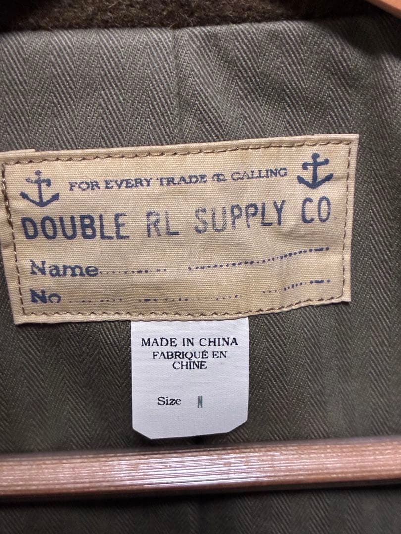 RRL ウール製ピーコート カーキ