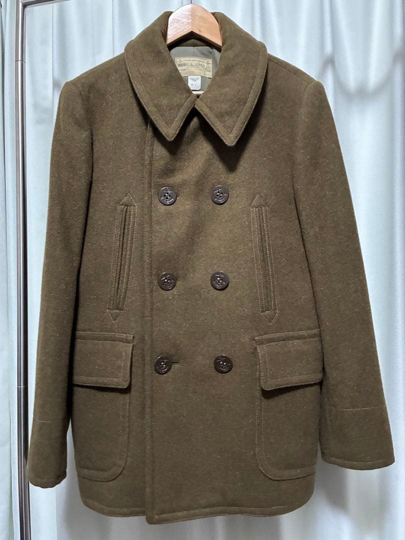 RRL ウール製ピーコート カーキ