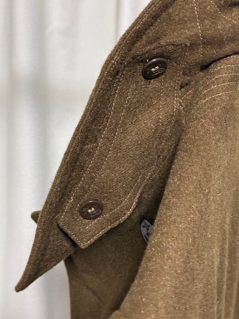 RRL ウール製ピーコート カーキ