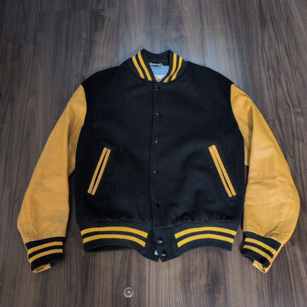 Golden Bear USAビンテージ　 スタジャン ブラック/イエロー L