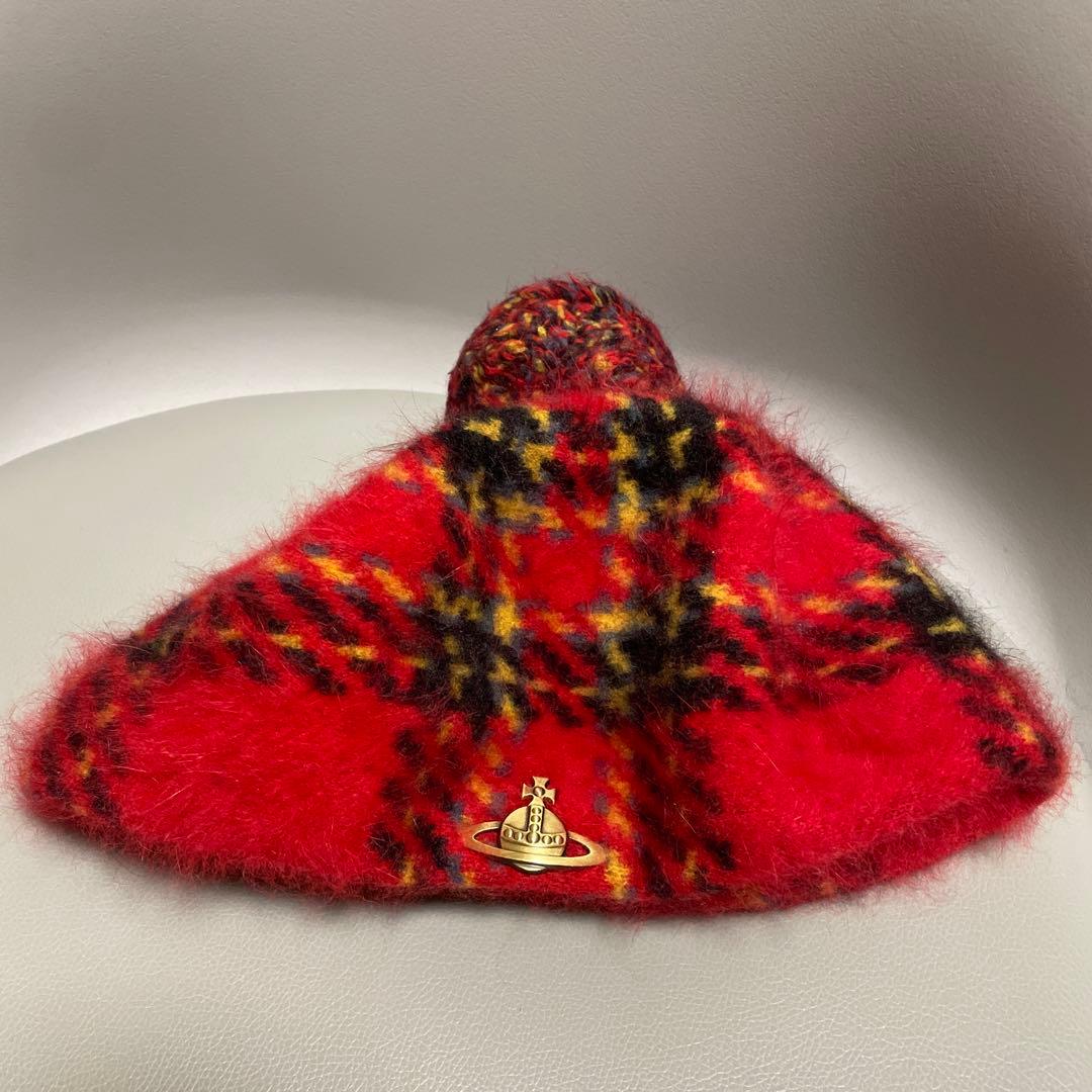 ヴィヴィアンウエストウッド 赤 チェック ベレー帽