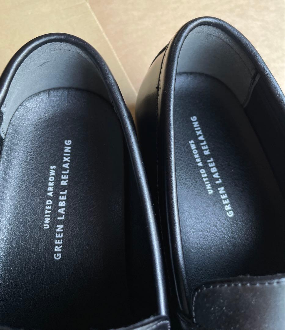 green label relaxing 黒　レザー ローファー　26cm