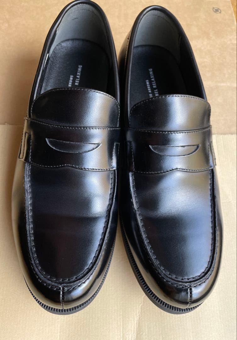 green label relaxing 黒　レザー ローファー　26cm