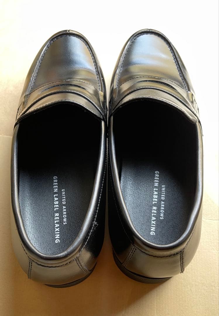 green label relaxing 黒　レザー ローファー　26cm