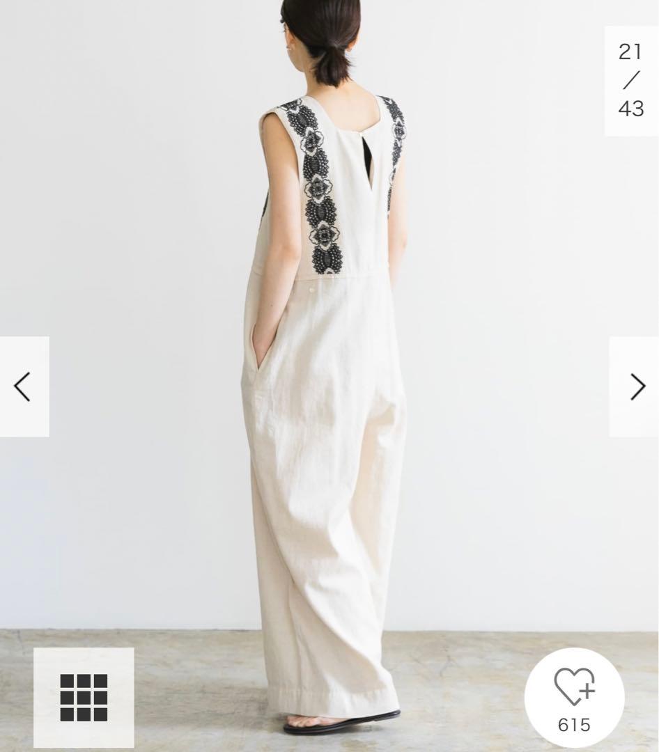 新品タグ付◆ URBAN RESEARCH コットンリネン刺繍オールインワン