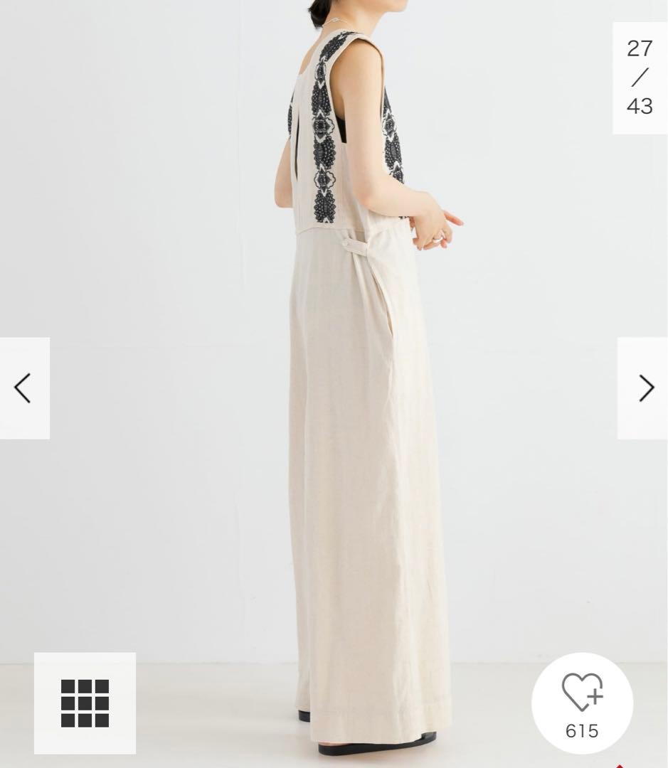 新品タグ付◆ URBAN RESEARCH コットンリネン刺繍オールインワン