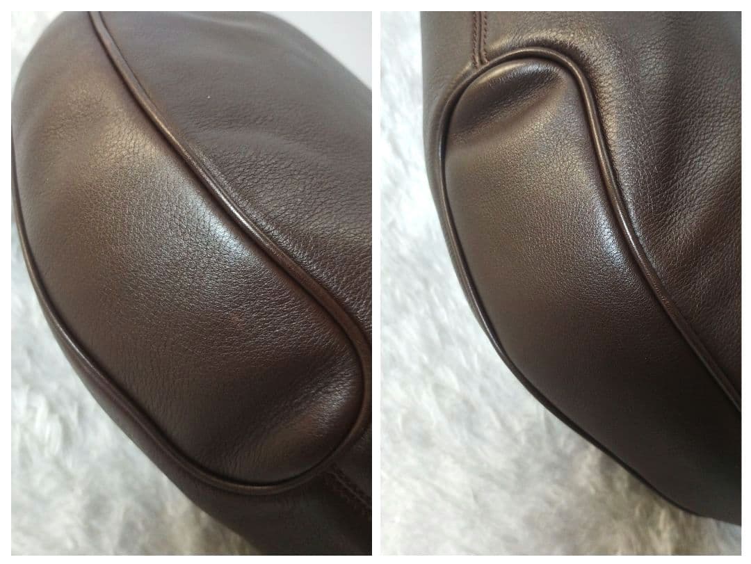 【美品】モラビト　MORABITO　ホーボー　ショルダーバッグ　金具　ブラウン