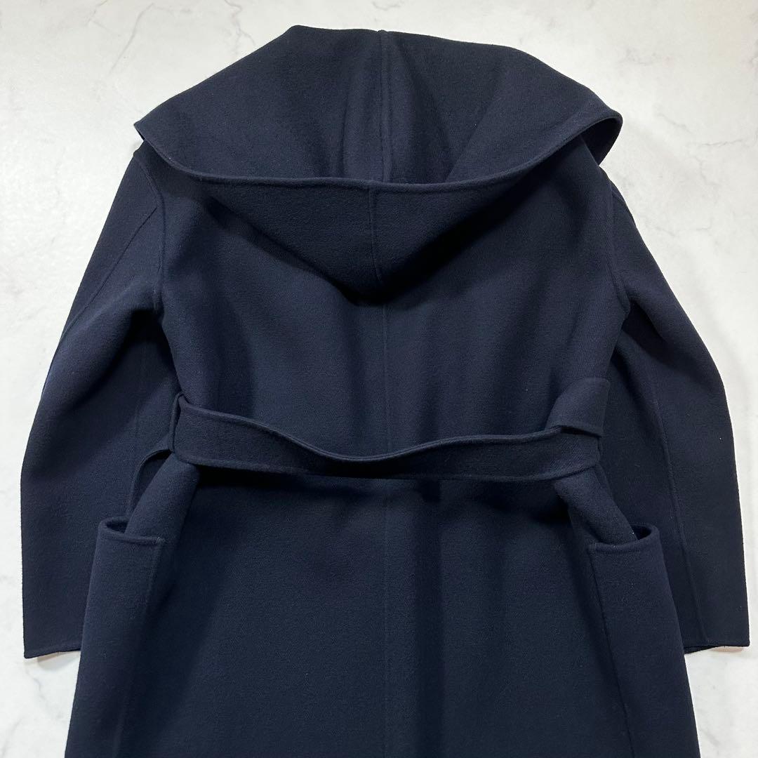 未使用級◎ユナイテッドアローズ UGCB ダブルフェイスフーデッドコート 紺36