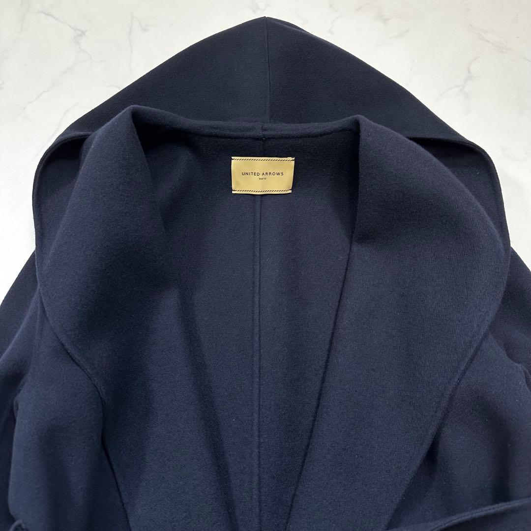 未使用級◎ユナイテッドアローズ UGCB ダブルフェイスフーデッドコート 紺36