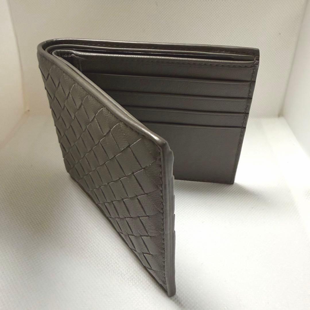 【BOTTEGA VENETA】 二つ折り財布 札入れ　グレー