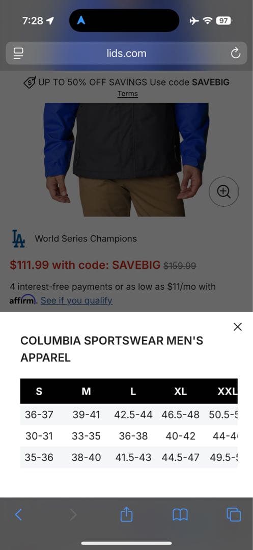 ドジャース　コロンビア　Rain Jacket L 日本未発売