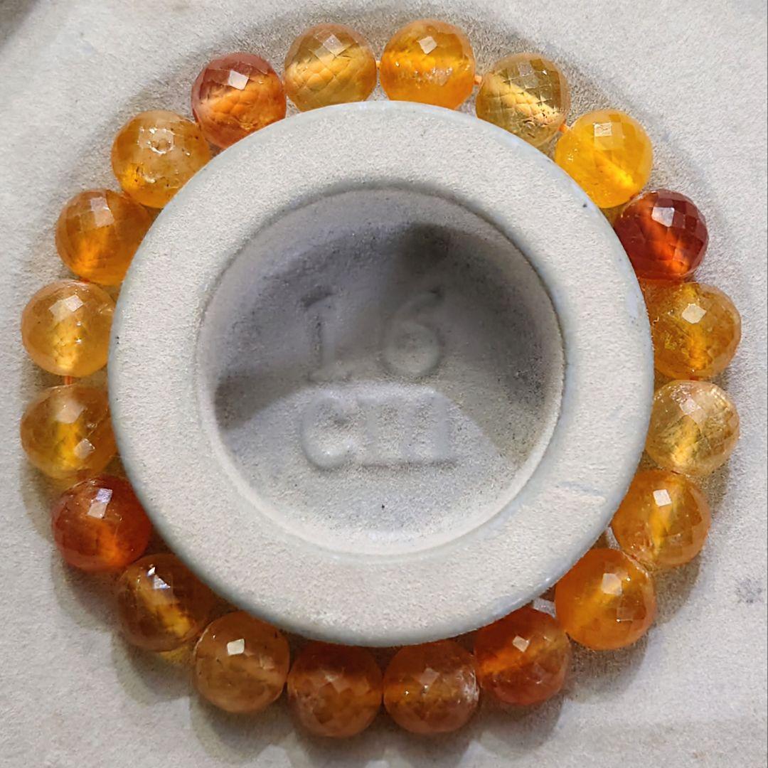 ★(のん！)大粒！クリアマルチイエローサファイアカット9.5ミリ珠ブレス②