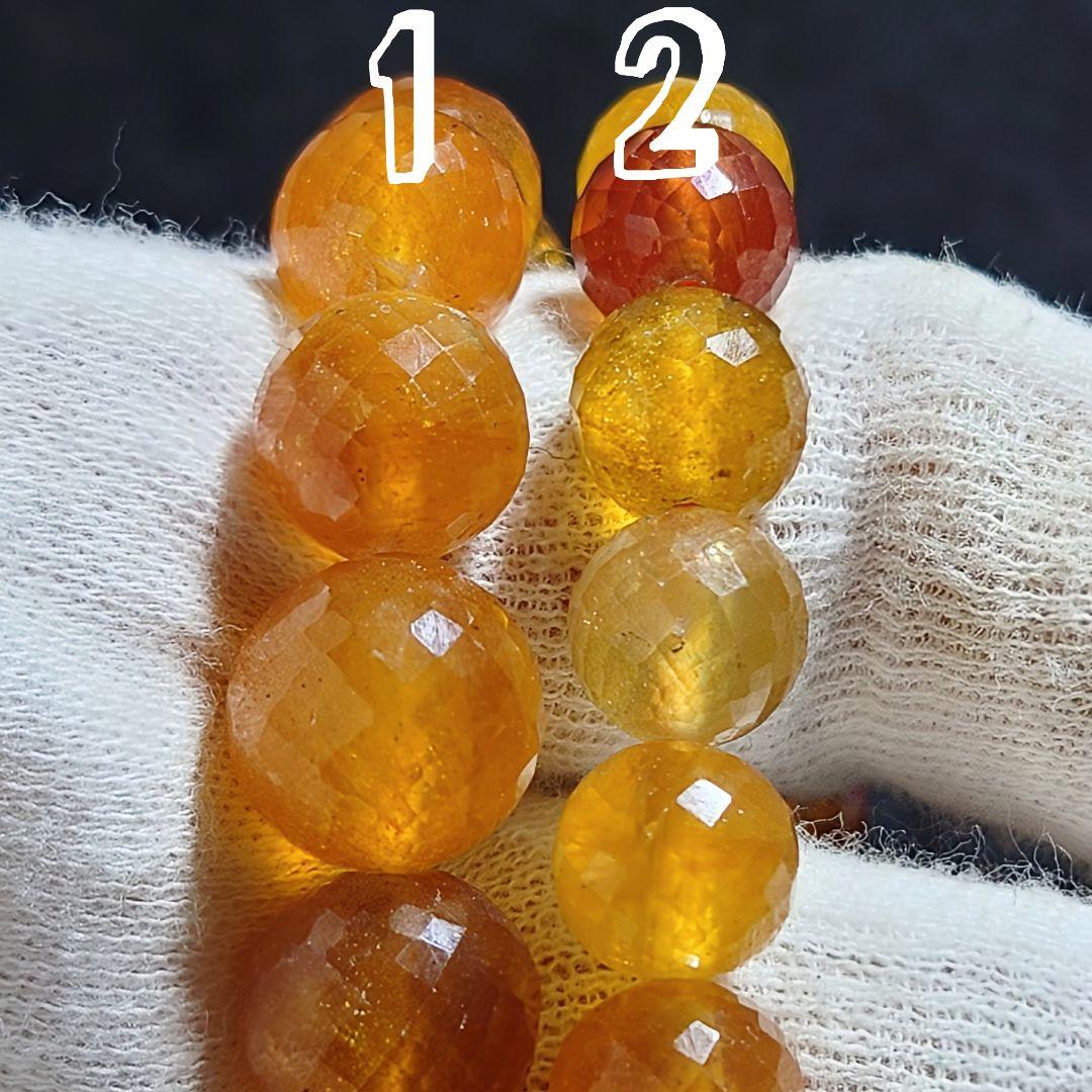 ★(のん！)大粒！クリアマルチイエローサファイアカット9.5ミリ珠ブレス②