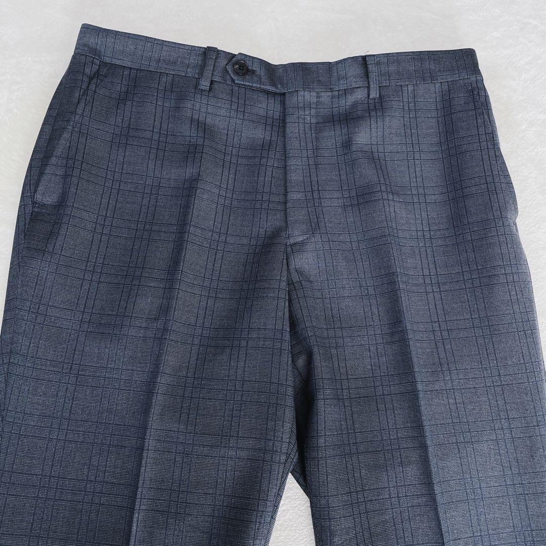 美品　エルメネジルドゼニア エレクタ　スーツサイドベンツ　グレー　チェック　L