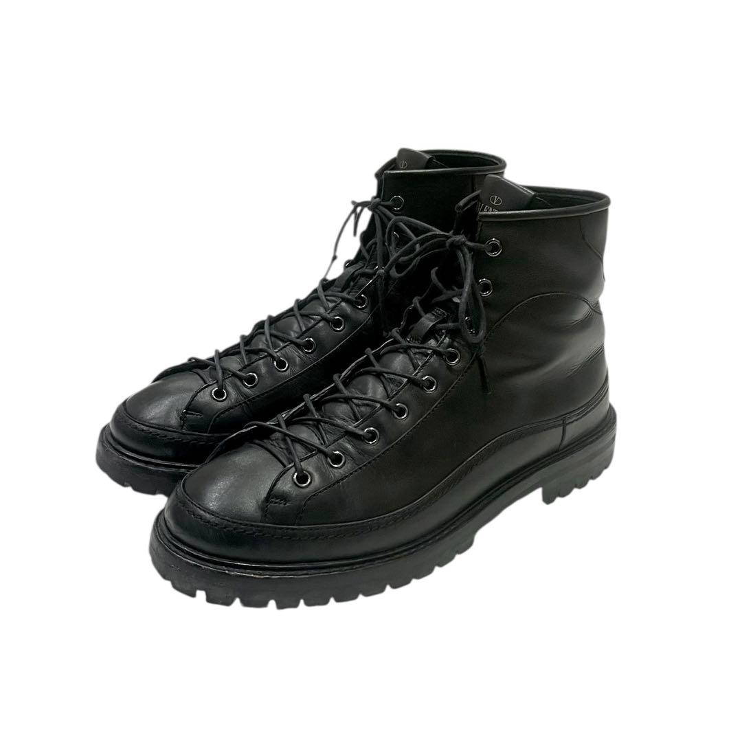 VALENTINO スタッズ レースアップ ワークブーツ