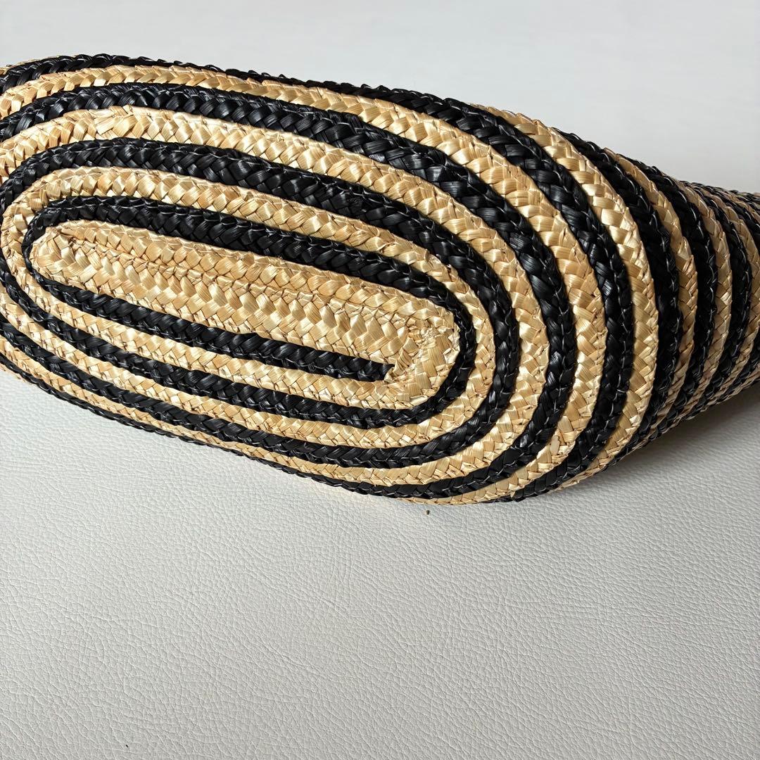 新品タグ付✨Max Mara　マックスマーラ　カゴバッグ　木製ハンドル　ロゴ刻印