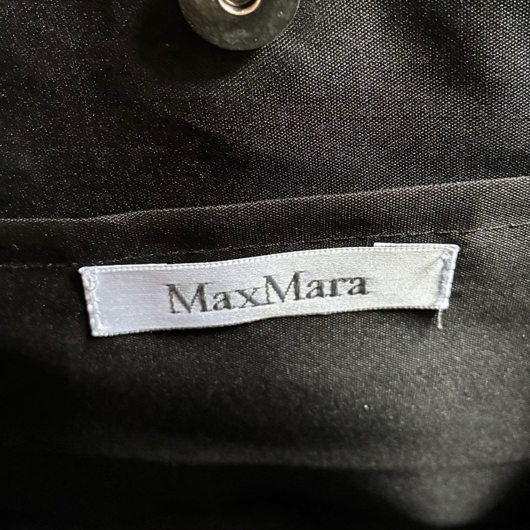 新品タグ付✨Max Mara　マックスマーラ　カゴバッグ　木製ハンドル　ロゴ刻印