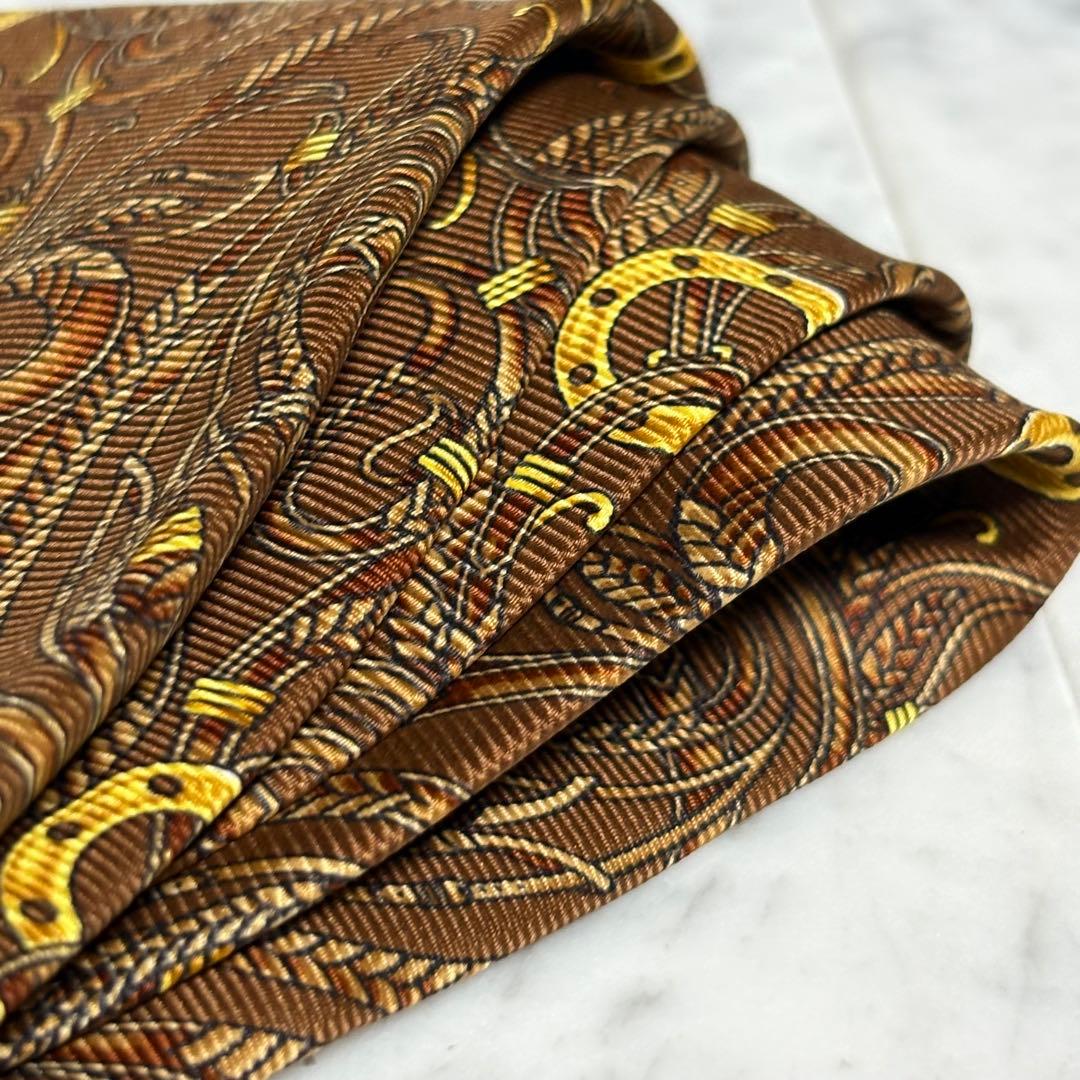 CELINE ネクタイ ハンカチ 箱付き ブラウン系 ペイズリー柄