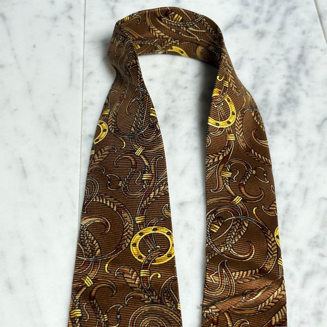 CELINE ネクタイ ハンカチ 箱付き ブラウン系 ペイズリー柄