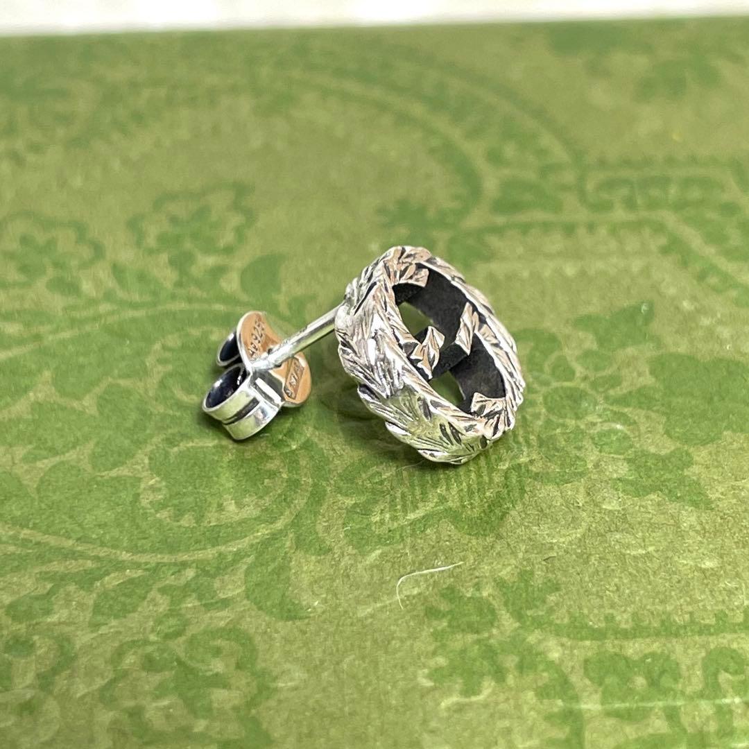 GUCCIグッチ インターロッキングGGピアス片耳　燻　メンズ/レディース