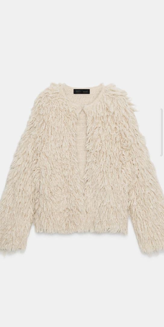 ZARAブラッシュドフリンジニットジャケットМ