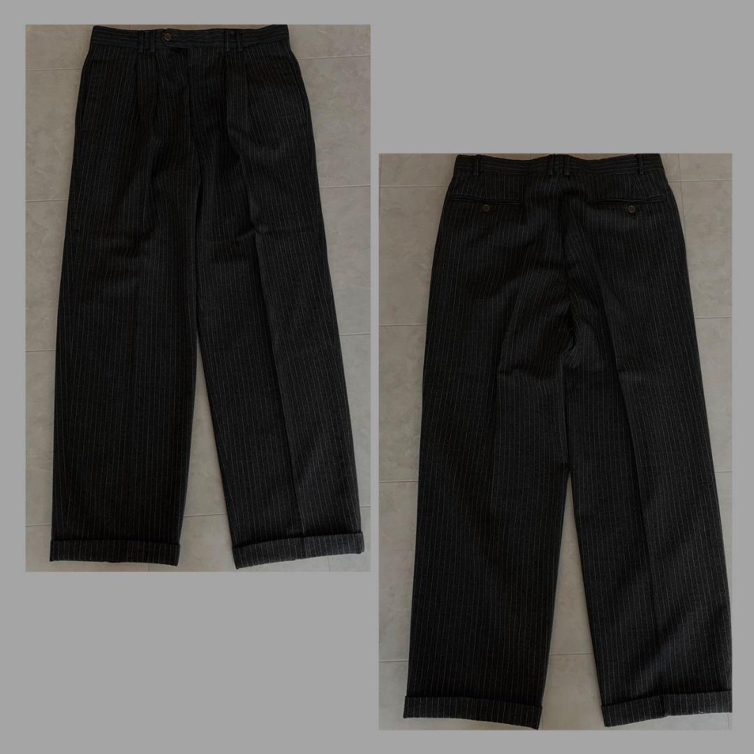 極美品✨極上イタリア製ダブルスーツセット✨ヴェルサーチネクタイ✨豪華ピンズ5点