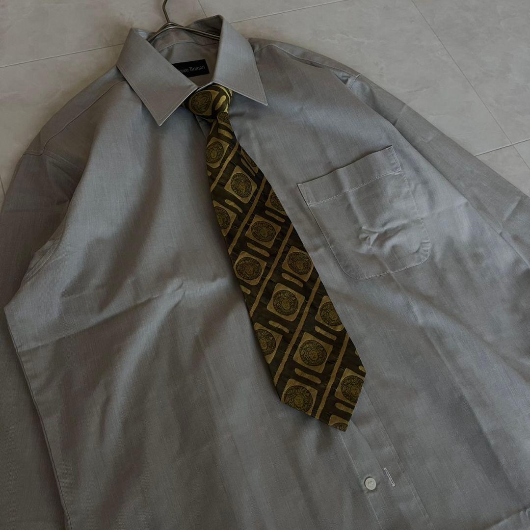 極美品✨極上イタリア製ダブルスーツセット✨ヴェルサーチネクタイ✨豪華ピンズ5点